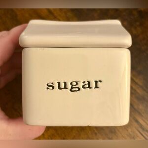 Storehouse Sugar Container Soft White w/Black Lettering (No Creamer Container)